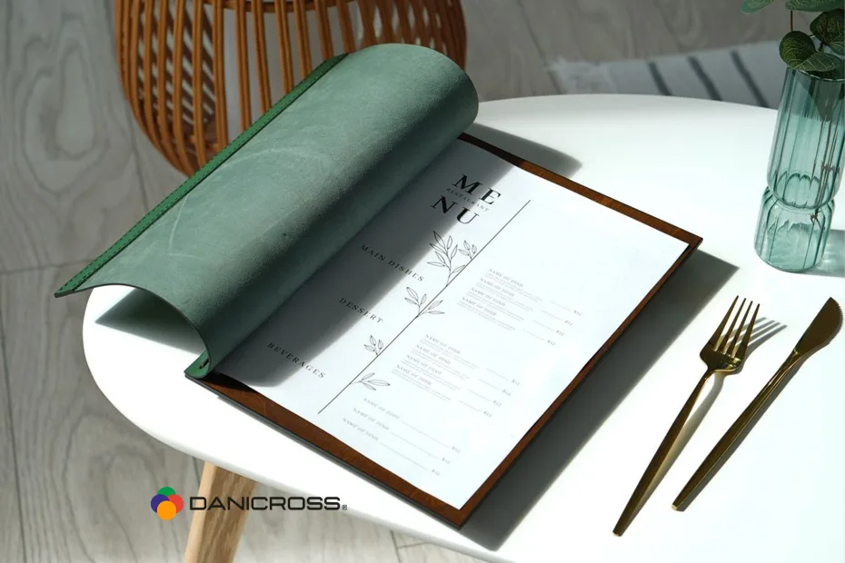 custom menu folders and menu covers manufacturer with leather restaurant menu design