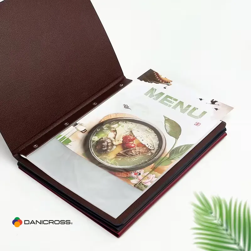 custom menu folders manufacturer with removable menu inserts