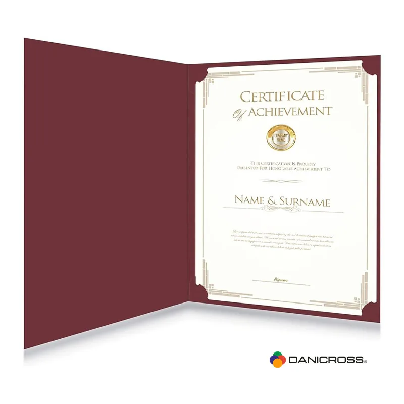 Leather Certificate Holder Personalized Diploma Folder