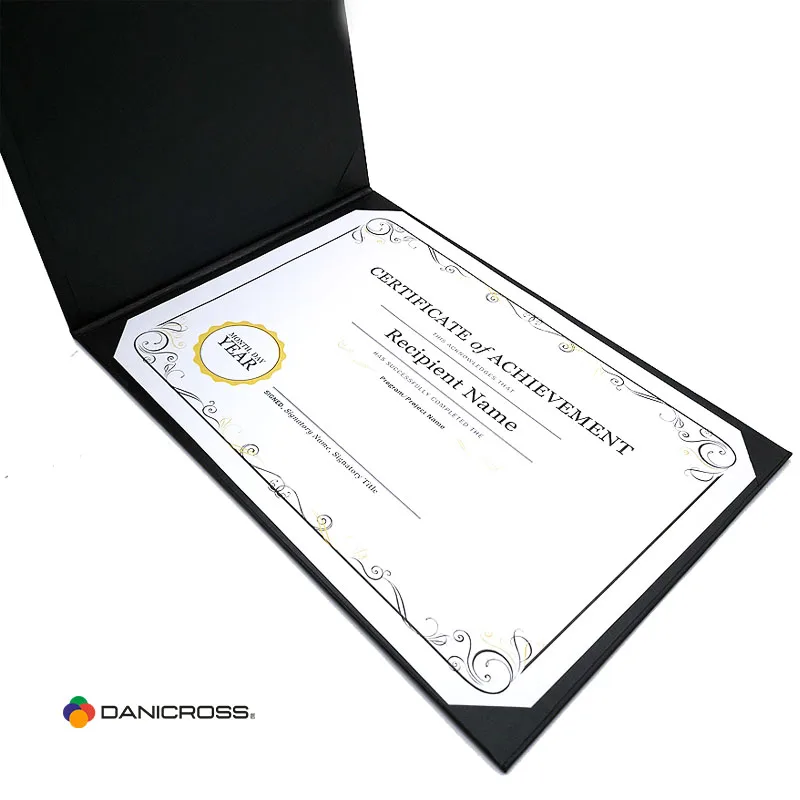 Leather certificate holder interior design manufacturer